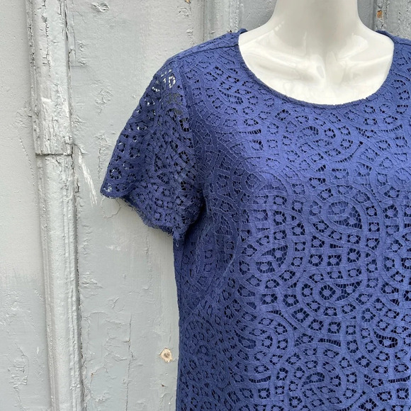 Ann Taylor Lace Shift Dress, Navy, size 10 - Picture 7 of 11